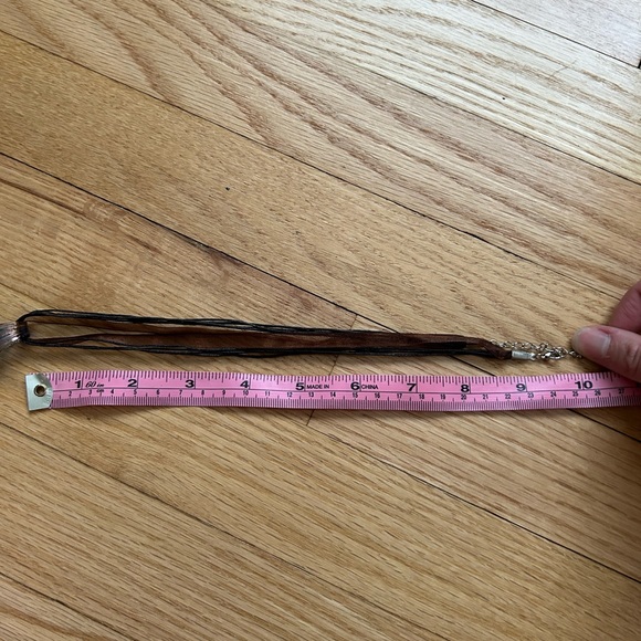 Hand Blown Glass Teardrop Pendant in Blue Statement Necklace - Picture 3 of 5